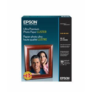 Epson Papel Fotográfico Lustre Ultra Premium 240g/m², Tamaño Carta, 50 Hojas