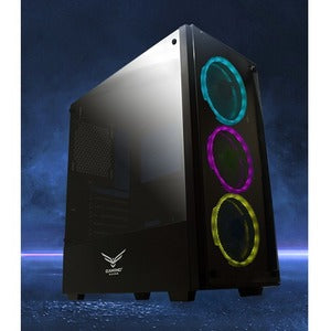 Gabinete Naceb Player, Midi-Tower, ATX/Micro-ATX/Mini-ITX, USB 2.0/3.0, sin Fuente, 3 Ventiladores Instalados, Negro