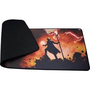 Mousepad Naceb Wizard XL, 80 x 30cm, Grosor 4mm, Negro/Naranja