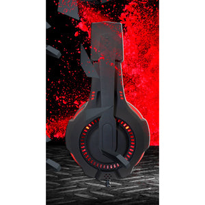 Naceb Audífonos Gamer NA-0304R, Alámbrico, 3.5mm, Negro/Rojo