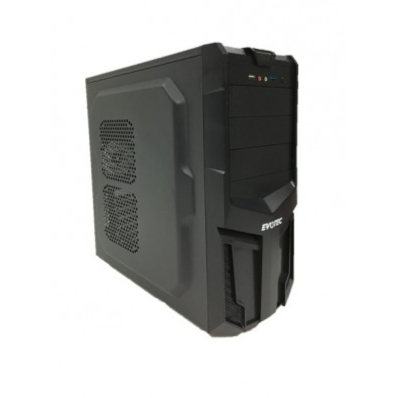 Gabinete Evotec EV-1005, Midi-Tower, ATX/Micro-ATX/Mini-ITX, USB 2.0/3.0, con Fuente de 600W, sin Ventiladores Instalados, Negro