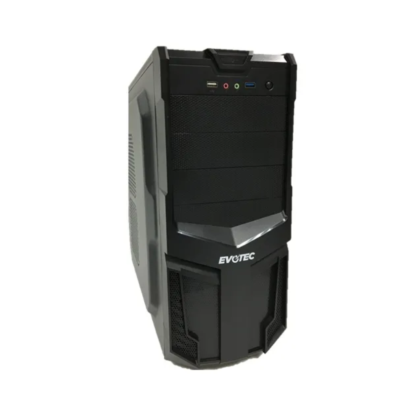 Gabinete Evotec EV-1005, Midi-Tower, ATX/Micro-ATX/Mini-ITX, USB 2.0/3.0, con Fuente de 600W, sin Ventiladores Instalados, Negro